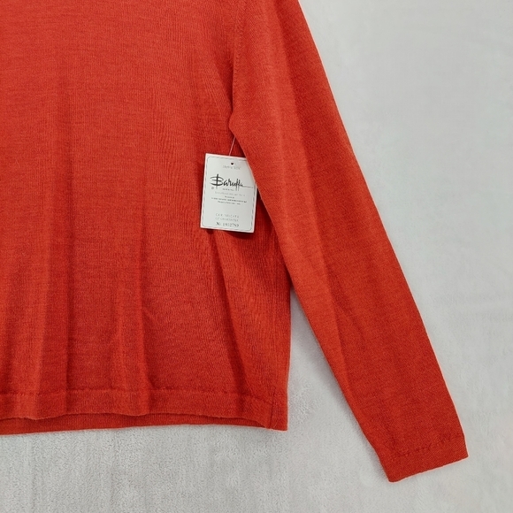 NEW Brandini WoolMark Merino Red Knit Mock Turtleneck Sweater P5586 - Picture 4 of 8